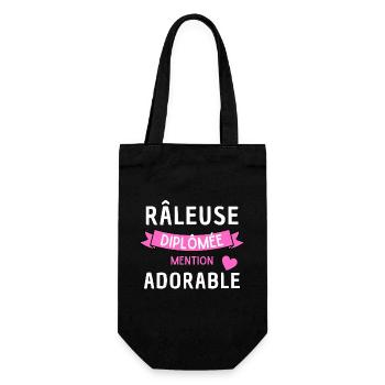 Humour fun Râleuse diplômée mention adorable - Sac à bouteille - noir - Devant