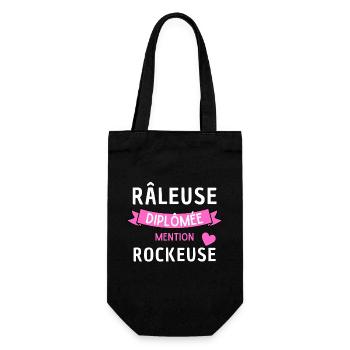 Râleuse diplômée mention Rockeuse Humour musique - Sac à bouteille - noir - Devant