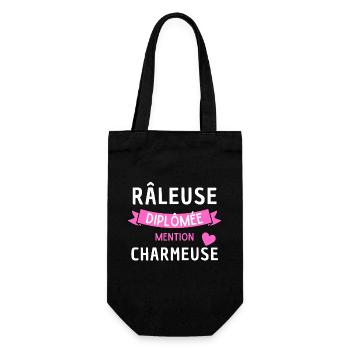 Râleuse diplômée mention charmeuse Humour fun - Sac à bouteille - noir - Devant