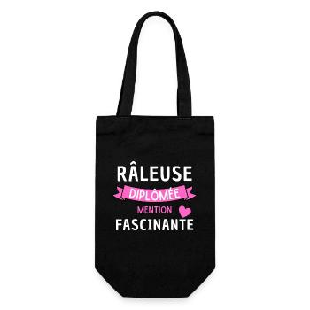 Humour fun Râleuse diplômée mention Fascinante - Sac à bouteille - noir - Devant