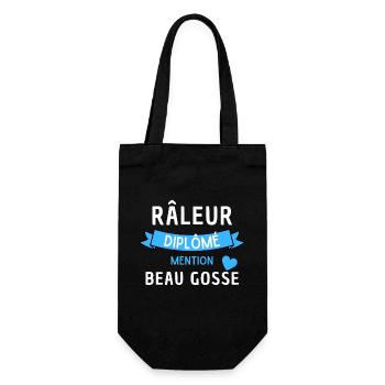 Râleur diplômée mention beau gosse papa Humour - Sac à bouteille - noir - Devant