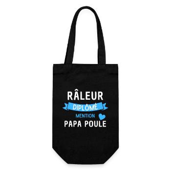 Raleur diplome mention papa poule fête des pères - Sac à bouteille - noir - Devant