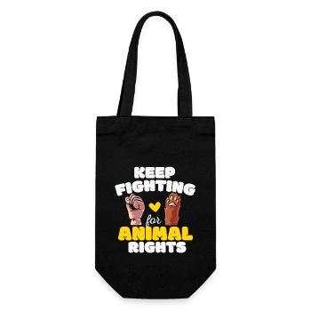Tierrechte Tierschutz Vegan Vegetarier Tierfreund - Geschenkbeutel für Flaschen - Schwarz - Vorne