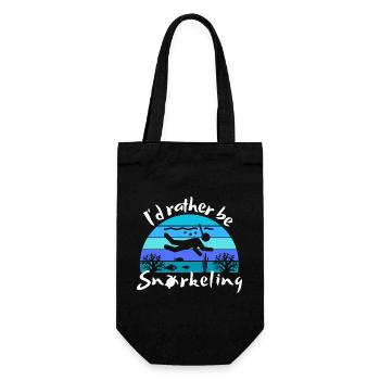I'd rather be snorkeling - Beach Lover - Geschenkbeutel für Flaschen - Schwarz - Vorne