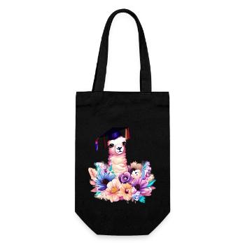 Bachelor School Leaving Certificate Alpaca Studies Graduate - Gift Bag for Bottles - black - Front
