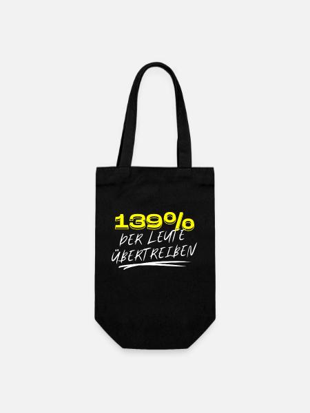 139 % Leute Übertreiben Geschenkidee Übertreibung - Geschenkbeutel für Flaschen - Schwarz