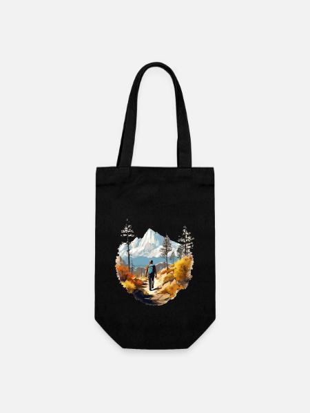 Wandern Berg Berge Bergsteigen Klettern Natur - Geschenkbeutel für Flaschen - Schwarz