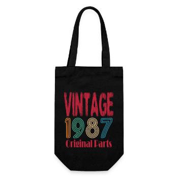 Vintage 1987 birthday gift - Gift Bag for Bottles - black - Front