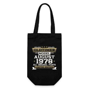 45. Geburtstag Mann Oldtimer August Jahrgang 1978 - Geschenkbeutel für Flaschen - Schwarz - Vorne