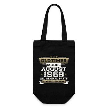55th Birthday Man Oldtimer August Vintage 1968 - Gift Bag for Bottles - black - Front