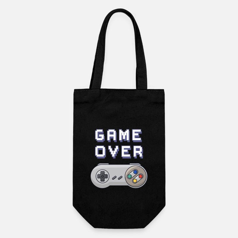 Game Over Retro-Gaming-Controller - Geschenkbeutel für Flaschen - Schwarz
