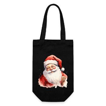Santa Klaus - Geschenkbeutel für Flaschen - Schwarz - Vorne