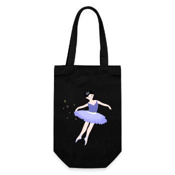 Ballerina Mädchen 4 - Geschenkbeutel für Flaschen - Schwarz - Vorne