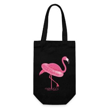 FLAMINGO und SWIMMING CIRCLE T Shirt - Geschenkbeutel für Flaschen - Schwarz - Vorne