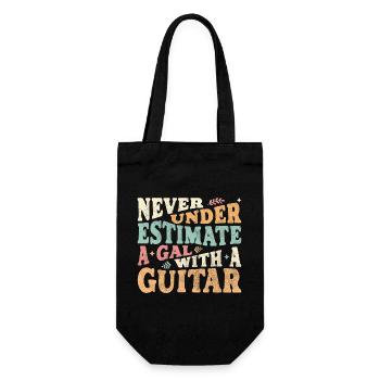 Never underestimate a Gal with a Guitar - Gift Bag for Bottles - black - Front