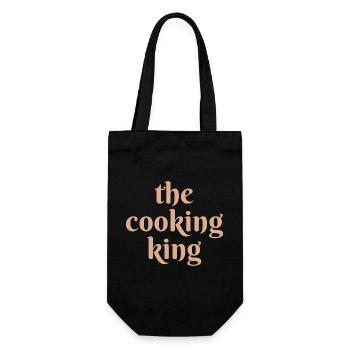 The Cooking King Saying - Gift Bag for Bottles - black - Front
