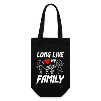Long Live My Family - Geschenkbeutel für Flaschen - Schwarz - Vorne