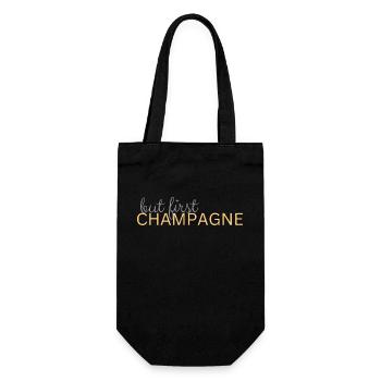 lustiges Statement Design - Geschenkbeutel für Flaschen - Schwarz - Vorne
