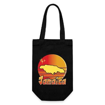 Nice souvenir gift idea map from Jamaica - Gift Bag for Bottles - black - Front