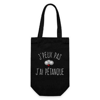 J'peux pas j'ai Pétanque - Boules de Pétanque - Sac à bouteille - noir - Devant