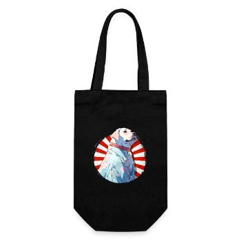 Chien mignon portant un kimono - Chemise d’anime - Sac à bouteille - noir - Devant