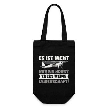 Flugzeug Modellbau Hobby Leidenschaft Geschenk - Geschenkbeutel für Flaschen - Schwarz - Vorne