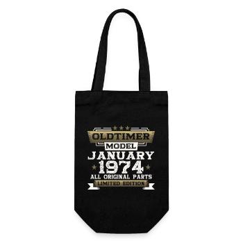 50th birthday classic car January vintage 1974 - Gift Bag for Bottles - black - Front