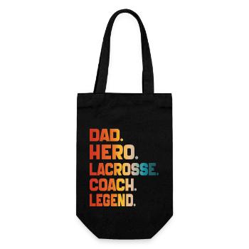 Dad Hero Lacrosse Coach Legend Sports Dad 2024 - Gift Bag for Bottles - black - Front