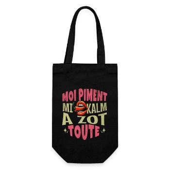 "Ich Chili, ich beruhige euch alle(3) - Geschenkbeutel für Flaschen - Schwarz - Vorne