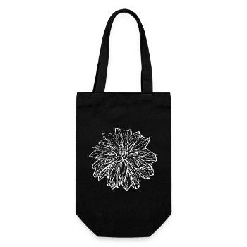 Blume weiß weiße Blume - Geschenkbeutel für Flaschen - Schwarz - Vorne