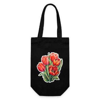 Tulipes 5 Fleurs - Sac à bouteille - noir - Devant