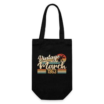 March 1963 Anniversary Gift March 1963 Gift - Gift Bag for Bottles - black - Front