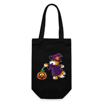 Katze Halloween Hexe - Geschenkbeutel für Flaschen - Schwarz - Vorne