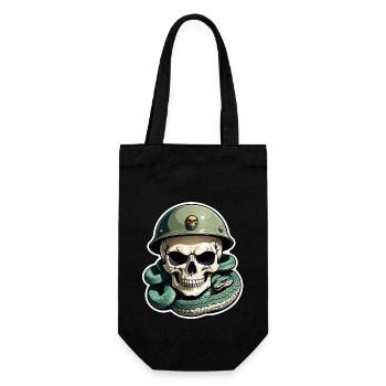 serpent squelette et tatouage - Sac à bouteille - noir - Devant