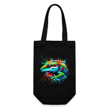 Gecko - Geschenkbeutel für Flaschen - Schwarz - Vorne