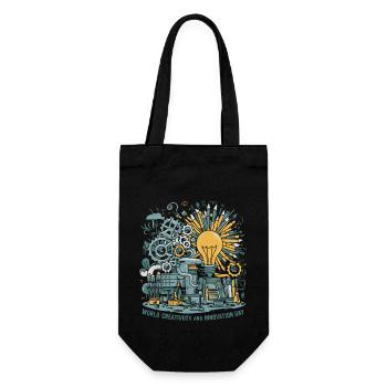 World Creativity and Innovation Day - Gift Bag for Bottles - black - Front