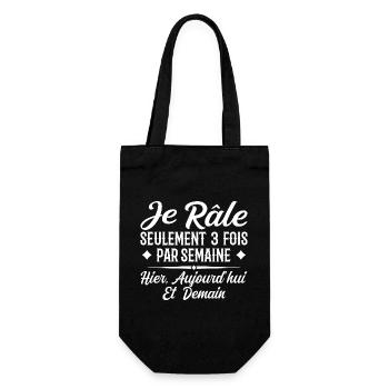 Ich murre nur 3 mal die Woche lustiges Geschenk - Geschenkbeutel für Flaschen - Schwarz - Vorne
