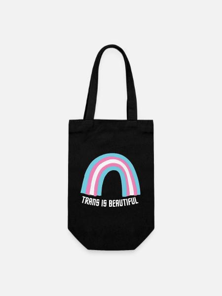Trans ist wunderschön - Geschenkbeutel für Flaschen - Schwarz