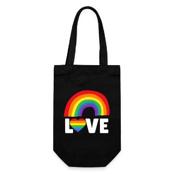 Liebe LGBTQIA - Geschenkbeutel für Flaschen - Schwarz - Vorne