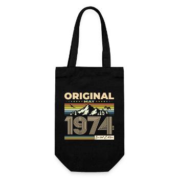Original Mai 1974 Millésime 1974 Anniversaire 1974 - Sac à bouteille - noir - Devant