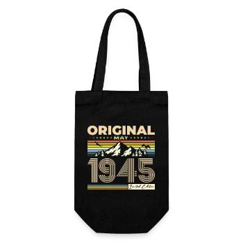 Original May 1945 Vintage 1945 Birthday 1945 - Gift Bag for Bottles - black - Front