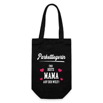 Parkettlegerin Beste Mama Muttertag Geburtstag - Geschenkbeutel für Flaschen - Schwarz - Vorne