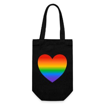 Cœur de fierté arc-en-ciel LGBT - Sac à bouteille - noir - Devant