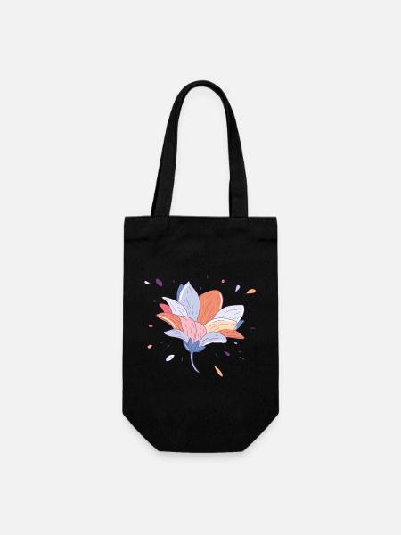 Sommerblume - Geschenkbeutel für Flaschen - Schwarz