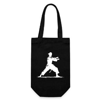 Karate Girl Sketch - Gift Bag for Bottles - black - Front