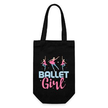 Ballet Girl Dancing Ballerina - Geschenkbeutel für Flaschen - Schwarz - Vorne