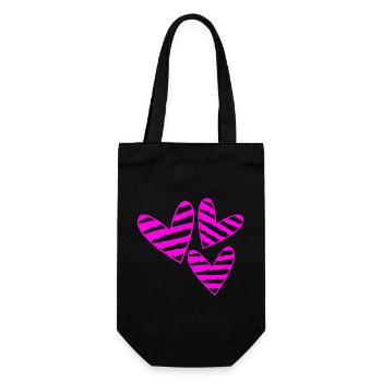 HEART. HEARTS. HEART. FATHER'S DAY. VALENTINE'S DAY - Gift Bag for Bottles - black - Front