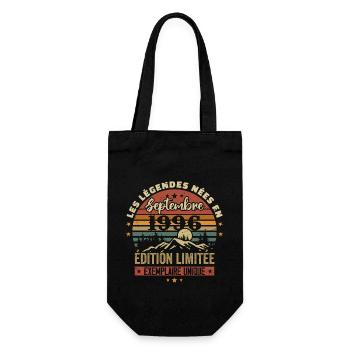 Retro 1996 – Legenden geboren im September 1996 - Geschenkbeutel für Flaschen - Schwarz - Vorne
