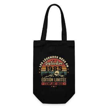 Retro 1985 - Legends born in September 1985 - Gift Bag for Bottles - black - Front