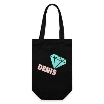 Geschenk für Denis - Geschenkbeutel für Flaschen - Schwarz - Vorne